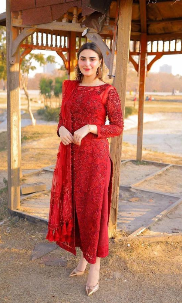 Bareeze -3PC (Unstitched) Organza Heavy Embroidered Shirt With Embroid –  Dress Studio