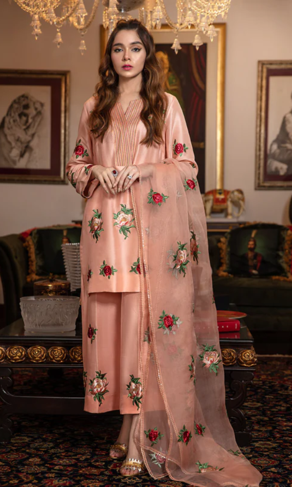 Bareeze - 3PC (Unstitched) Embroidered Shamoz Silk Suit - BR05  Dress  Studio