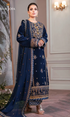 Asim Jofa - 3PC (Unstitched) 9000 Micro Velvet Embroidered Suit - AJ093