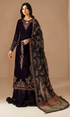 Jazmine 3PC (Unstitched) Heavy Embroidered Velvet Suit ( Heavy Embroidered Organza Dupatta )JZM#1073
